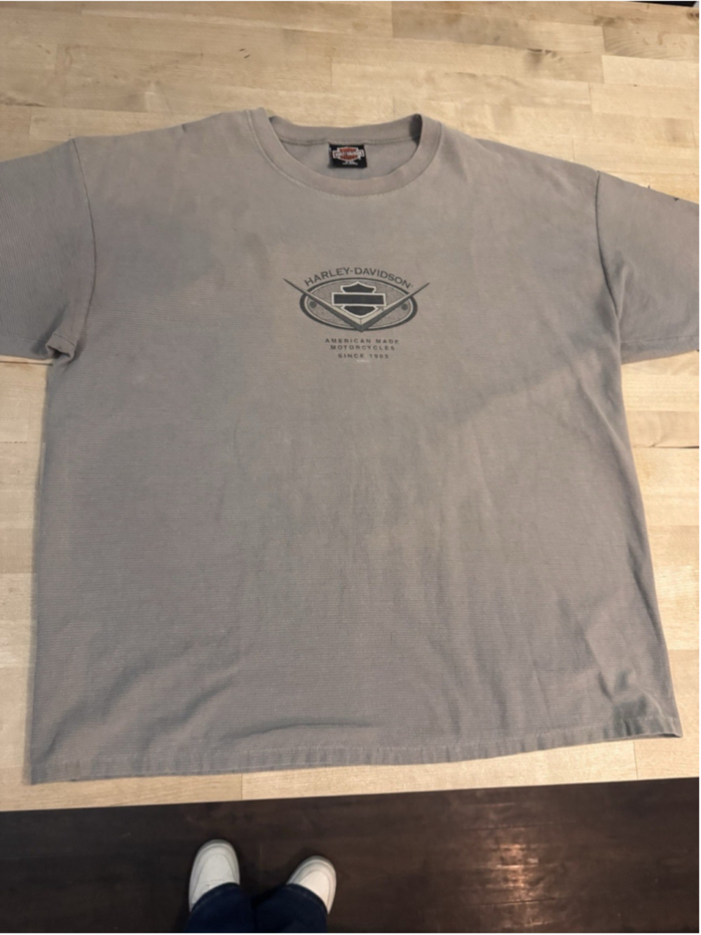 Vintage Harley Davidson T-Shirt Beige XXL FT. Lauderdale, FL Textured Ribbed
